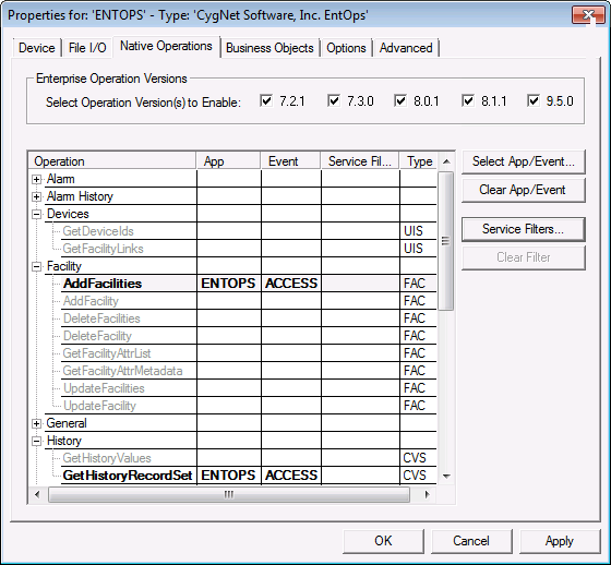Enterprise Operations EIE - Native Operations Page